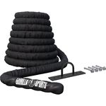 GORILLA SPORTS Schlacht Seil, 9m/12m/15m Länge, Ø 38mm/50mm, inkl. Wandhalterung Battle Rope