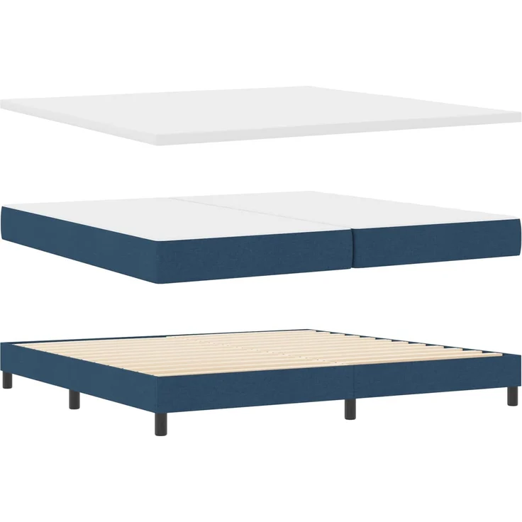 vidaXL Boxspringbett mit Kopfteil Blau 200 x 200 cm Stoff 3340114 – Bild 4
