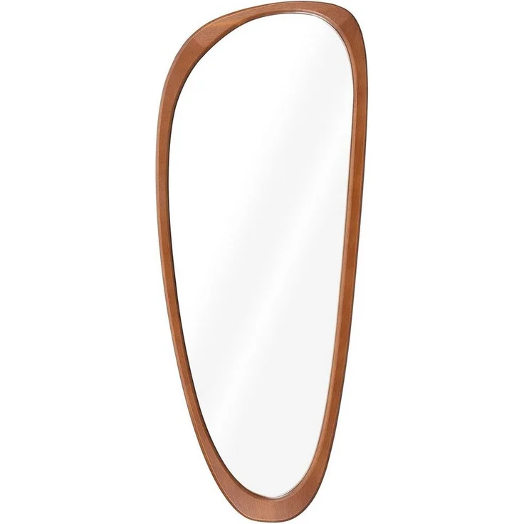 Navaris Wandspiegel Asymmetrischer Wandspiegel mit Holzrahmen - Deko Spiegel 60x24,5 cm (1-St) – Bild 1