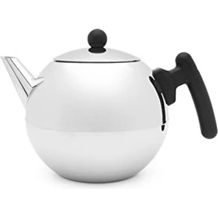 bredemeijer Bella Ronde Teekanne 1,2 l silber, schwarz