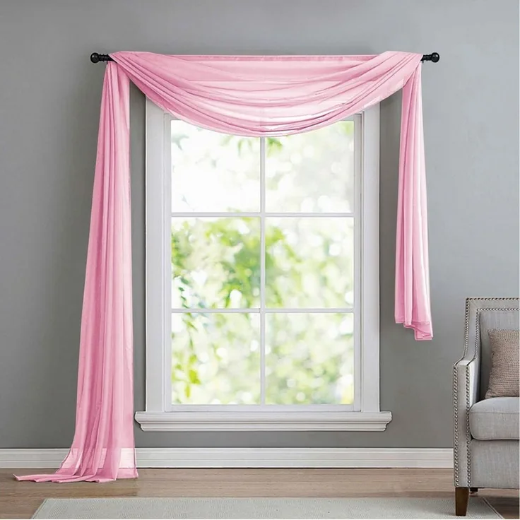 Gardinenbox Freihanddeko (1 St), ohne, transparent, Voile, Uni Volant Transparent Polyester 600cm 140cm