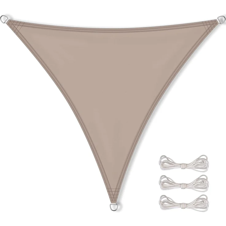 CelinaSun Sonnensegel Premium Tarp UV-Schutz PES UPF 50+ Dreieck 3x3x3m taupe