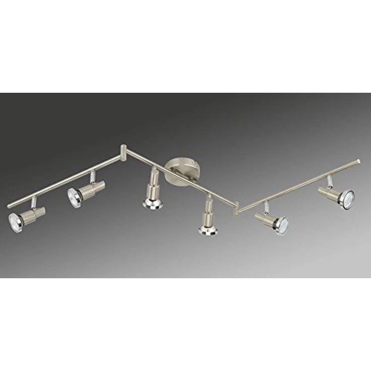 Briloner Leuchten LED Deckenleuchte 6-flammig, dreh- & schwenkbare LED-Spots, matt-nickel, inkl. 3 W Leuchtmittel, Länge: 120 cm – Bild 2