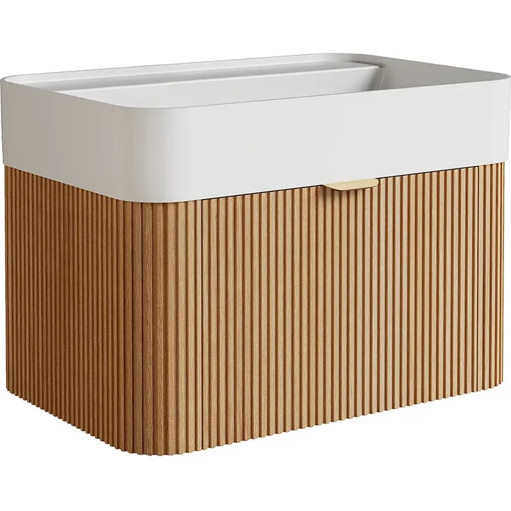 Vente-unique - BULMAS Waschbeckenmöbel Holz, Platte Beige - B 41 cm x H 42 cm x L 60 cm – Bild 3