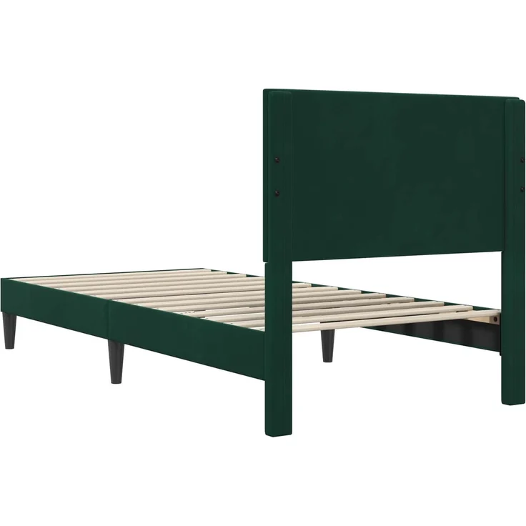 vidaXL Bettrahmen mit Kopfteil Dunkelgrün 80 x 200 cm Samt 42027627 – Bild 6