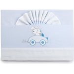 Pekitas SFminiC18MOD4-AZ Flanell-Bettwäsche-Set für Kinderbett, 80 cm Länge x 50 cm Breite, Blau, Unisex