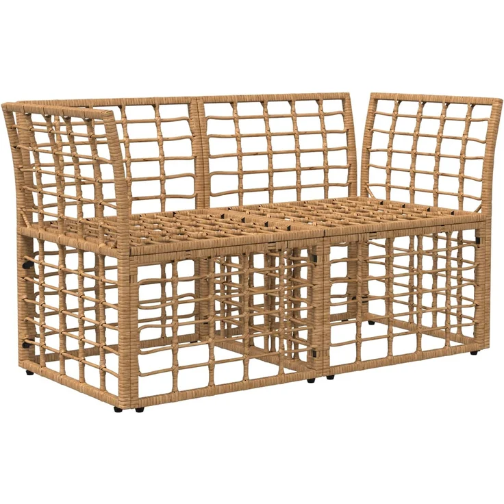 vidaXL Outdoor-Lounge 2 stk. 2-Sitzer Natur und Cremeweiß Poly-Rattan 42026728 – Bild 3