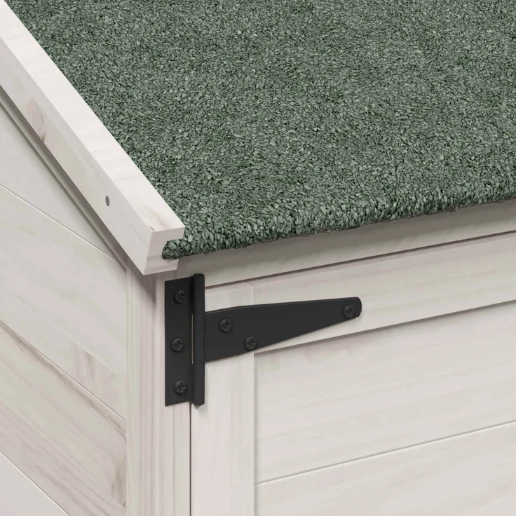 vidaXL Gartenschuppen Weiß 106,5 x 56 x 113,5 cm Massivholz aus Fichte 42033441 – Bild 8
