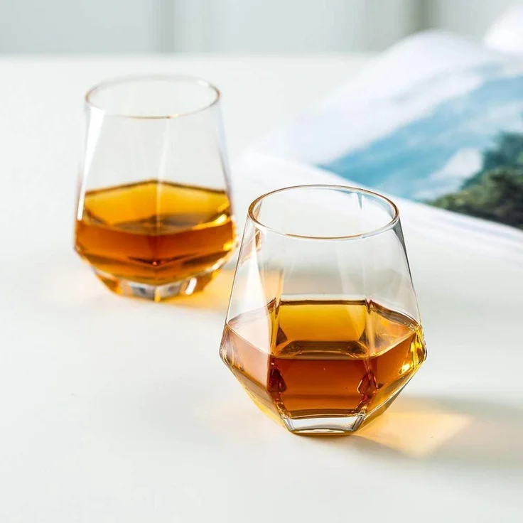 Modernes Diamond Whisky Glas-Set 300 Ml für Männer Frauen Bourbon Rum Tumbler 2 – Bild 3