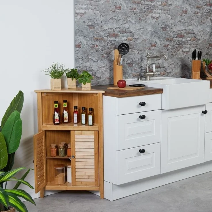 Eckschrank aus Bambus 10046270 – Bild 2