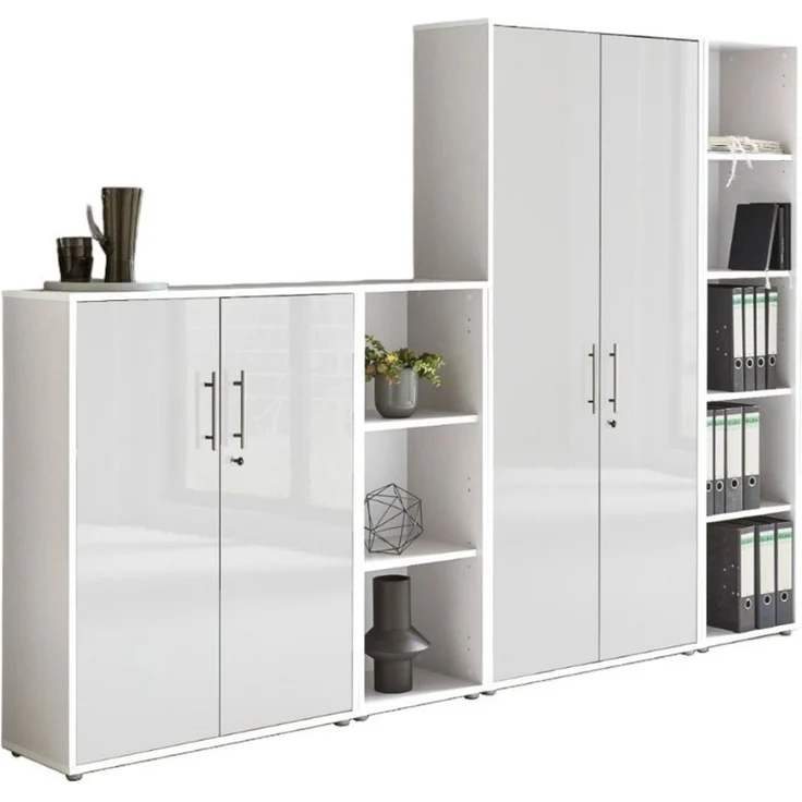 BMG Möbel Aktenschrank Office Edition 4 (Schrankwand Set, 4tlg) abschließbar, matt oder Hochglanz lackiert – Bild 5