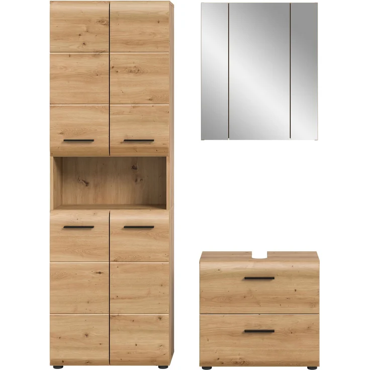 Badkombination (B/H/T: 135x185x30 cm) in Artisan Oak Nachbildung und Artisan Oak Nachbildung – Bild 2
