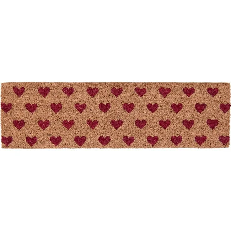 Clayre & Eef Fußmatte Fußmatte Tür Eingang Matte Herzen Klein Schmal Clayre & Eef, Länglich, Höhe: 2 mm