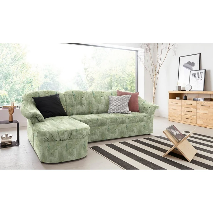 DOMO collection Ecksofa Pegnitz, elegante Rückensteppung, kompakte Stellmaße 238/141cm, L-Form, wahlweise mit Bettfunktion – Bild 1