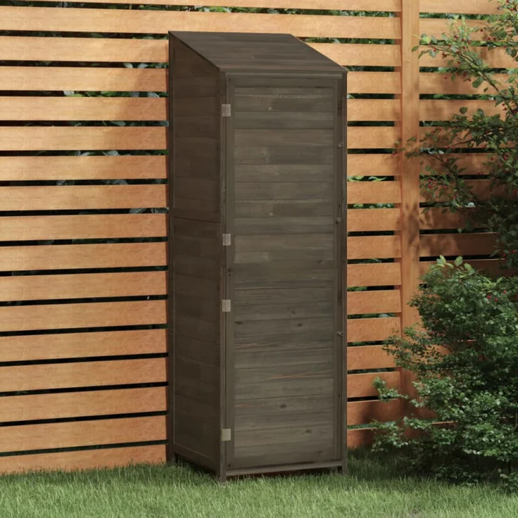 vidaXL Geräteschuppen Anthrazit 55x52x174,5 cm Massivholz Tanne 152188 – Bild 7