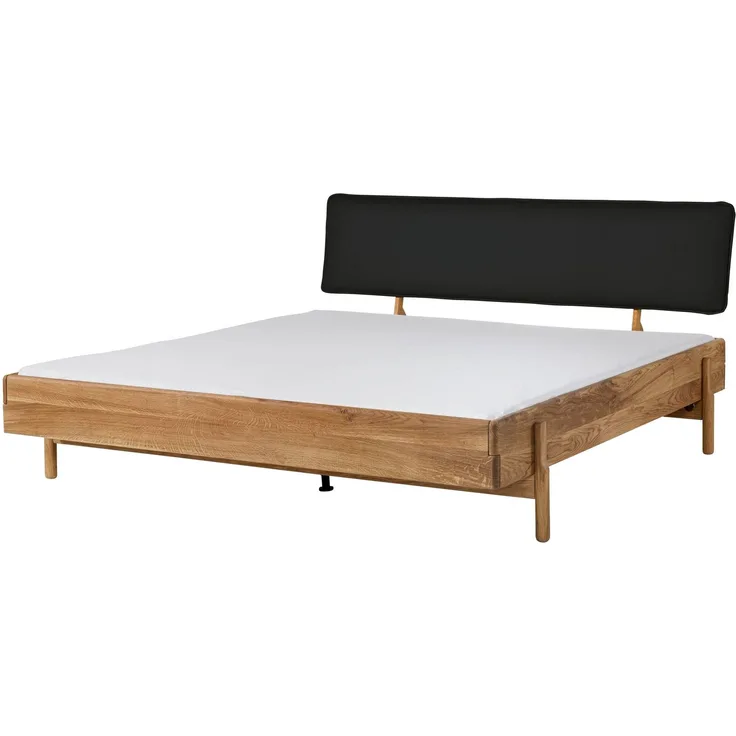 Bett Eiche 200x200x94 natur geölt, Kopfteil anthrazit KIEL #04