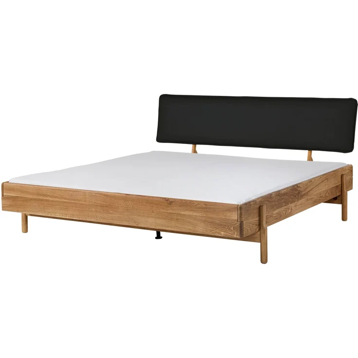 Bett Eiche 200x200x94 natur geölt, Kopfteil anthrazit KIEL #04 – Bild 1