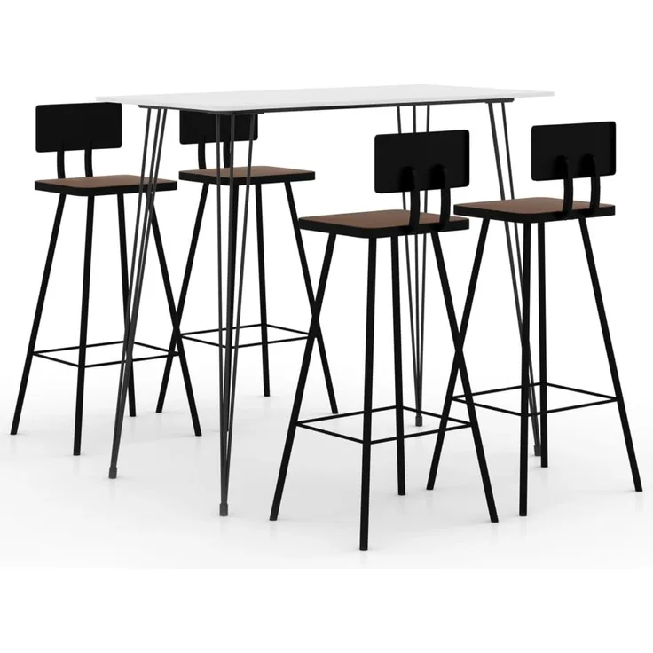 vidaXL 5-tlg. Bar-Set Weiß [3057833]