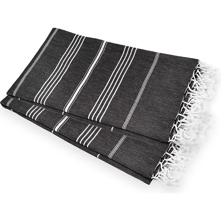Turquoise Home 2er Pack Pestemal Küchetuch Handtuch 50x90cm Putztuch Schwarz