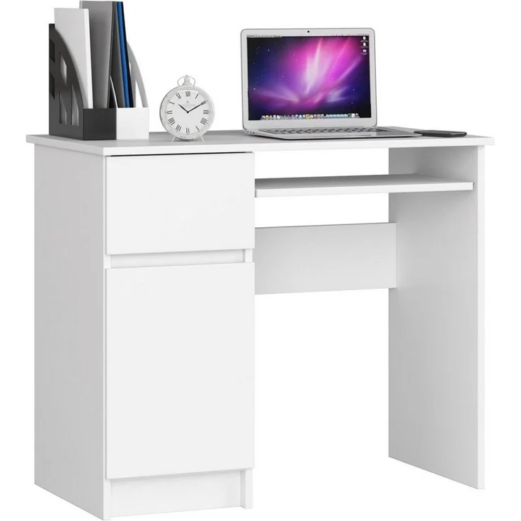 Raumhirsch Furniture Schreibtisch 90 cm Breite - Computertisch 90 cm Breite - Optimale Arbeitsfläche, Hochwertiges Laminat, Stauraum, elegantes Design, Selbstmontage – Bild 2