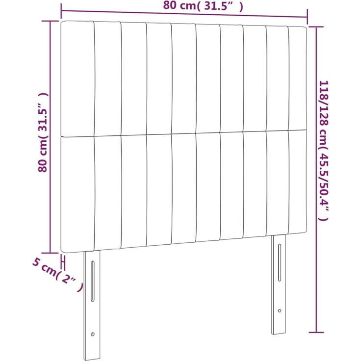 vidaXL Kopfteile 2 Stk. Schwarz 80x5x78/88 cm Stoff 3116546 – Bild 8