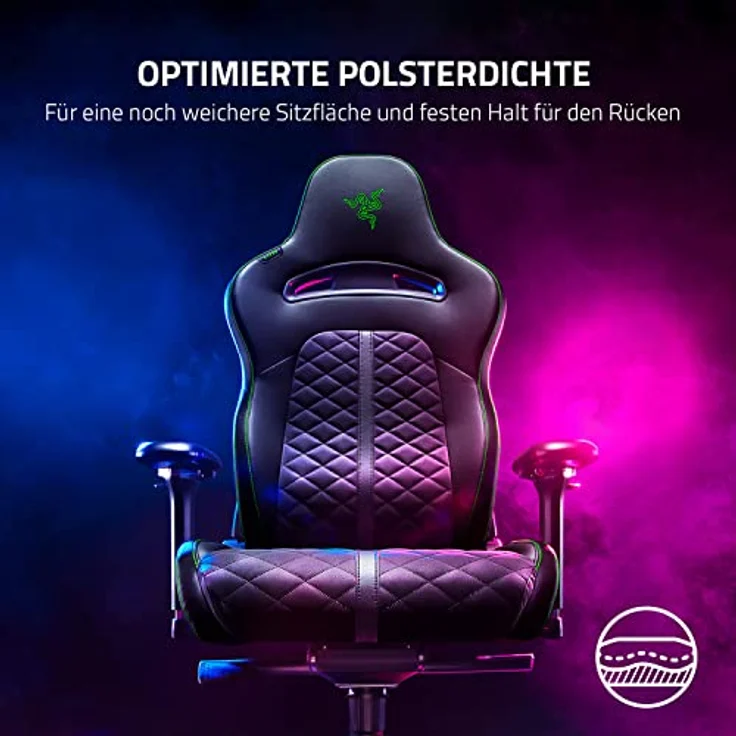 Razer Enki - Stuhl - Armlehnen - T-förmig - Neigen - Drehgelenk - hochdichter Polyurethan-Formschaum, Elastomer-Polyurethan (EPU) – Bild 9