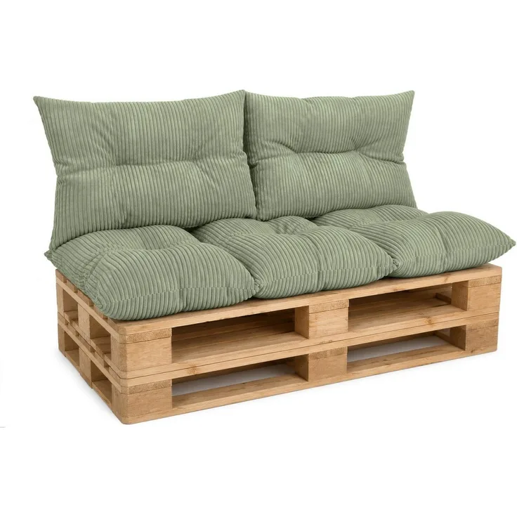 Amilian Palettenkissen Palettenauflagen Set 3-tlg, 120x80 cm + 2x 40x60 cm, für Palettenmöbel, Balkon, Terrasse und Wohnbereich