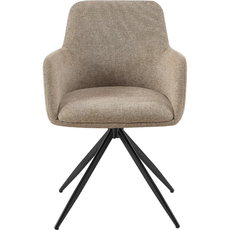 CLP 2er Set Esszimmerstuhl Olema Stoff 180° schwenkbar mit Rückenlehne gepolstert,taupe – Bild 4