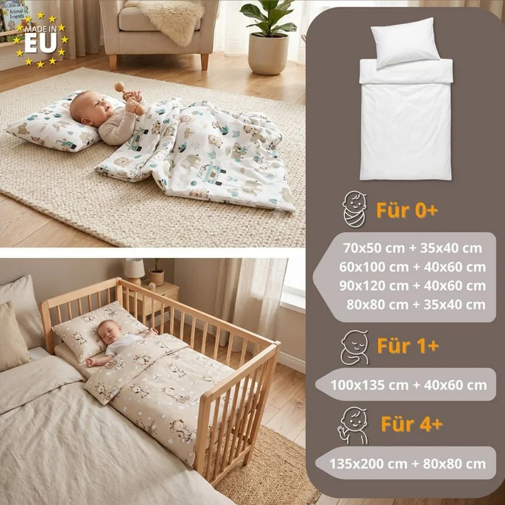 Totsy Baby Babybettwäsche Kinder Bettdecke ohne Bezug – Baby Decke und Kissen Set aus Baumwolle – Bild 4