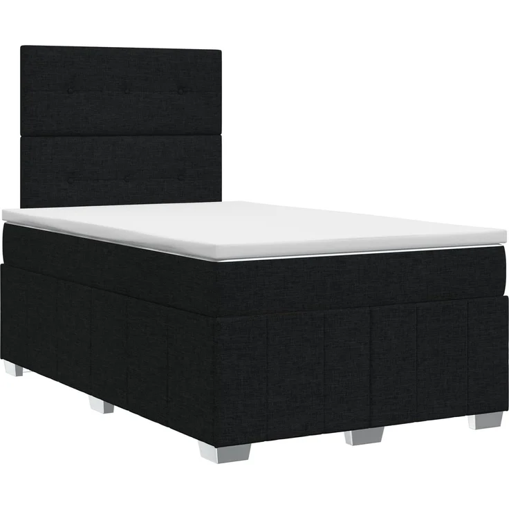 vidaXL Boxspringbett mit Matratze Schwarz 120x200 cm Stoff 3454115 – Bild 2