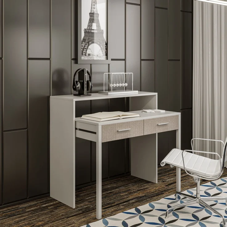 Skye Decor 'My Desk' Schreibtisch, Weiß, 99 x 88 x 66 cm – Bild 5