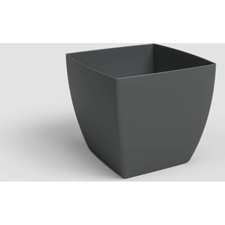 Artevasi Siena Pot, Quadratischer Blumentopf mit Matt-Finish, Kunststoff 100% recycelbar, 20cm, Farbe Anthrazit