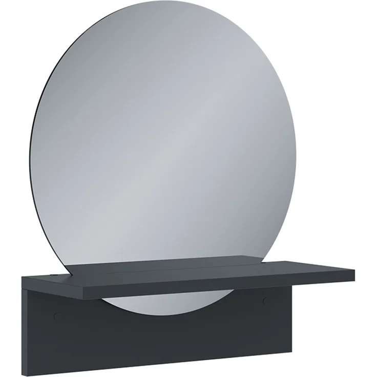 Badezimmerspiegel Elyra Schwarz 40 x 47.5 cm mit Ablage Vicco – Bild 1