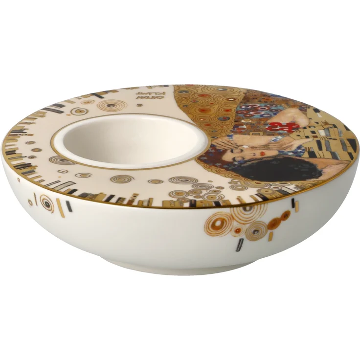 Goebel / Gustav Klimt Der Kuss,Kerzenhalter,12,0cm x 12,0cm x 4,0cm / Porzellan / 12,0cm x 12,0cm x 4,0cm – Bild 4
