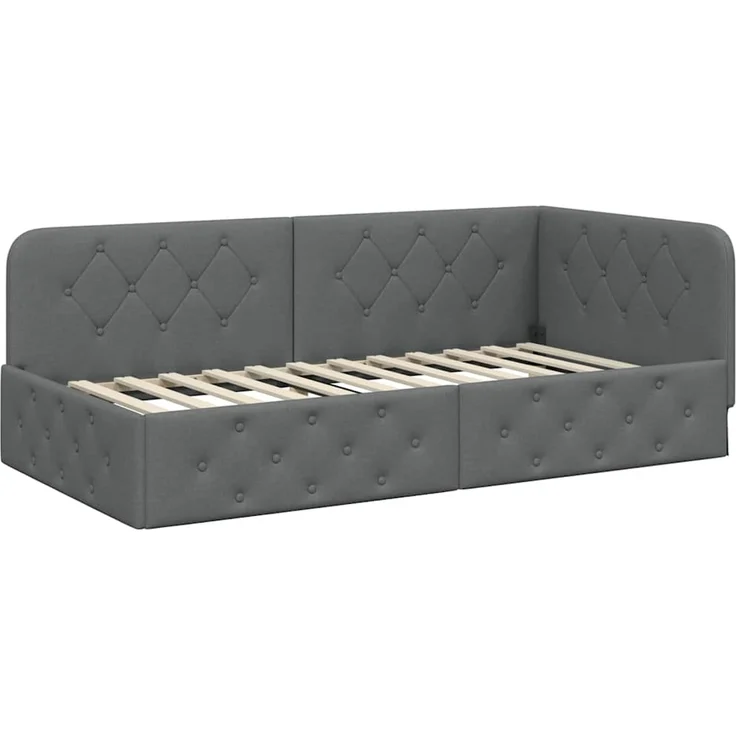 vidaXL Eckbettgestell Dunkelgrau 100 x 200 cm Stoff 3394054 – Bild 5