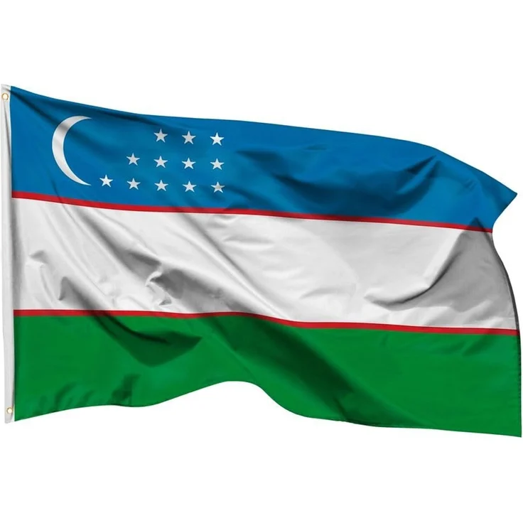 PHENO FLAGS Usbekistan Flagge 90x150 cm – Wetterfeste Nationalflagge aus Polyester mit Doppelnaht & Metallösen