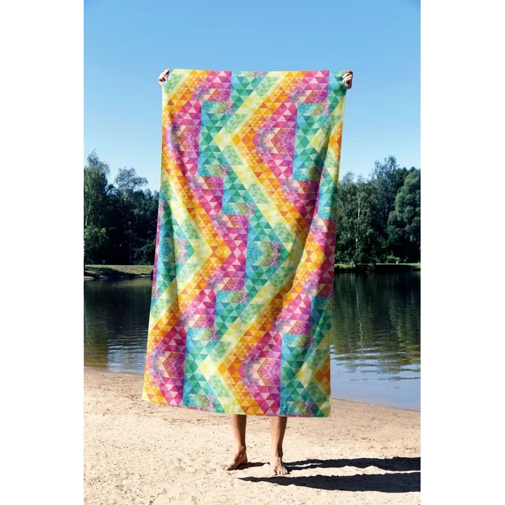 Mijolnir 'Geometric Mozaic 70' Strandtuch, Mehrfarbig, 70 x 130 cm – Bild 2