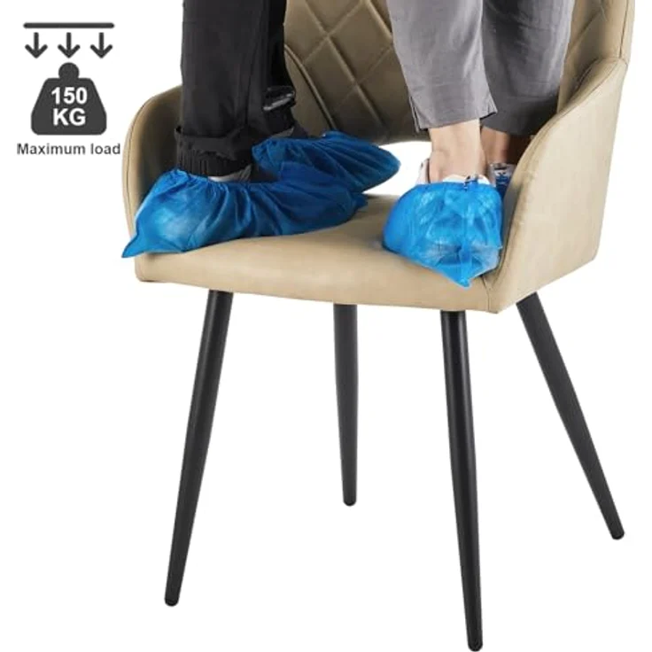 TUKAILAI Esszimmerstühle 2er Set aus Kunstleder, Küchenstuhl Polsterstuhl mit Offener Rückenlehne,Armlehnen,Gepolstertem Sitz, Metallbeinen, Stühle für Wohnzimmer,Esszimmer,Küche – Bild 9