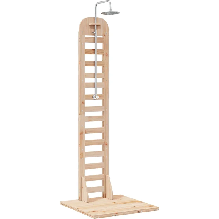 vidaXL Gartendusche 223 cm Massivholz Kiefer und Edelstahl Natur 886328 – Bild 2