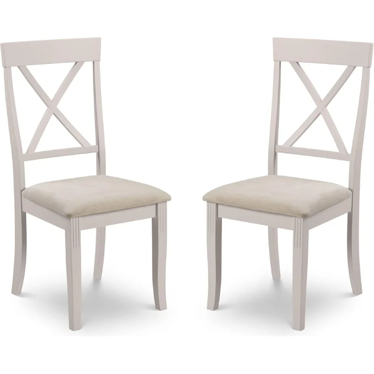 Julian Bowen Set of 2 Davenport Dining Chairs, Oak & Elephant Grey – Bild 6