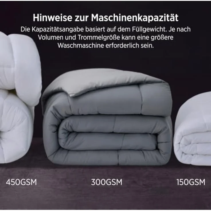 BEDSURE Bettdecke Ohne Bezug 135x200-2er Set Bettdecken mit Bezug | Bettdecke 135x200 für Allergiker Waschbare 4 Jahreszeiten Bettdecken Oeko-TEX Ganzjahresdecke Warm & Gemütlich, Grau/Hellgrau – Bild 6