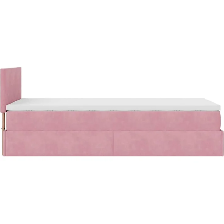 vidaXL Ottoman-Bett mit Matratze & LEDs Rosa 100x200 cm Samt 3312535 – Bild 10