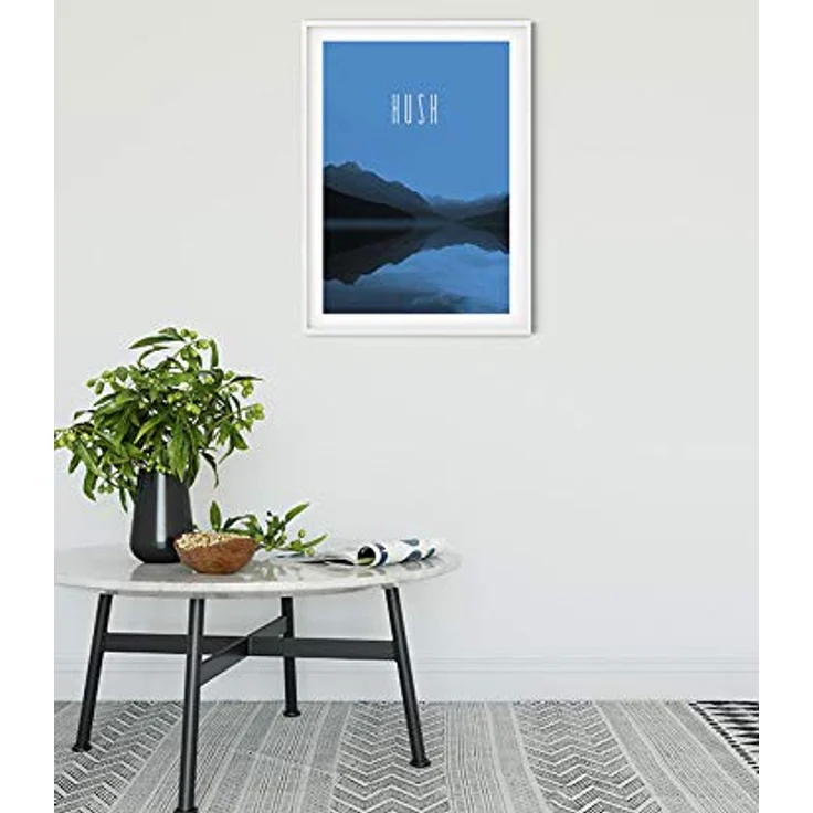 Komar Wandbild Word Lake Hush Blue, Kunstdruck mit seidenmatter Oberfläche, 40 x 50 cm, fotorealistischer Druck, ohne Rahmen – Bild 2