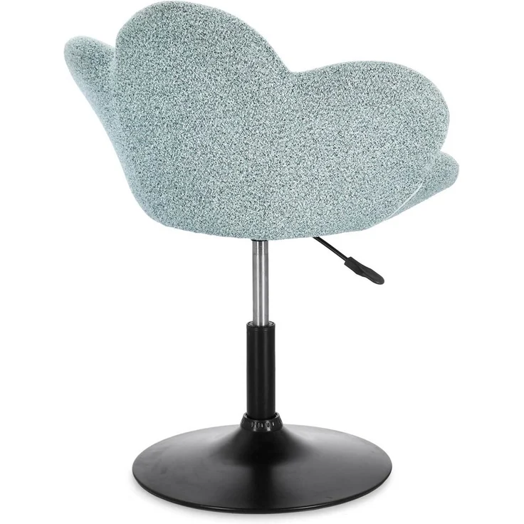 Esszimmerstuhl Fleur 2er-Set, Stoff und Metall, höhenverstellbar, modern, schwarz aquamarin – Bild 3