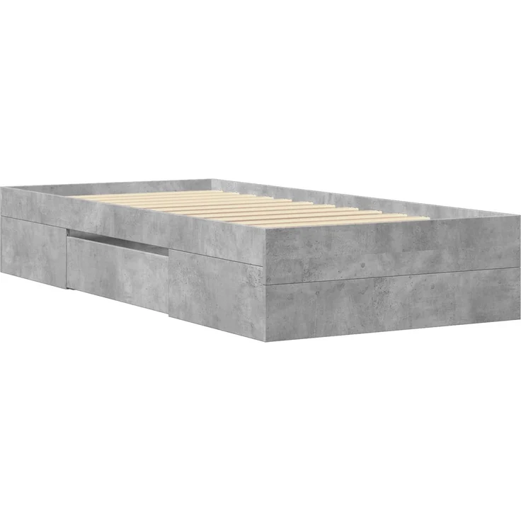 vidaXL Bettgestell mit Stauraum Betongrau 80 x 200 cm Holzwerkstoff 3429690 – Bild 3