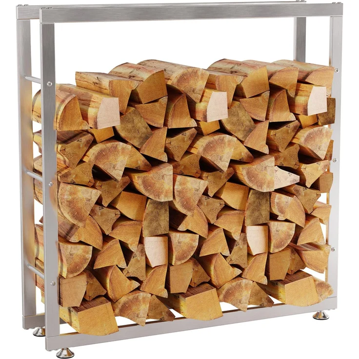 CLP Kaminholzständer Keri V2 Edelstahl,edelstahl 25x100x100 cm – Bild 1