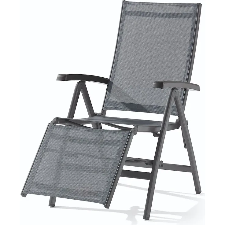Sieger Bodega Relaxliege 6 fach verstellbar, Aluminium Eisengrau 62 x 109 x 95 cm