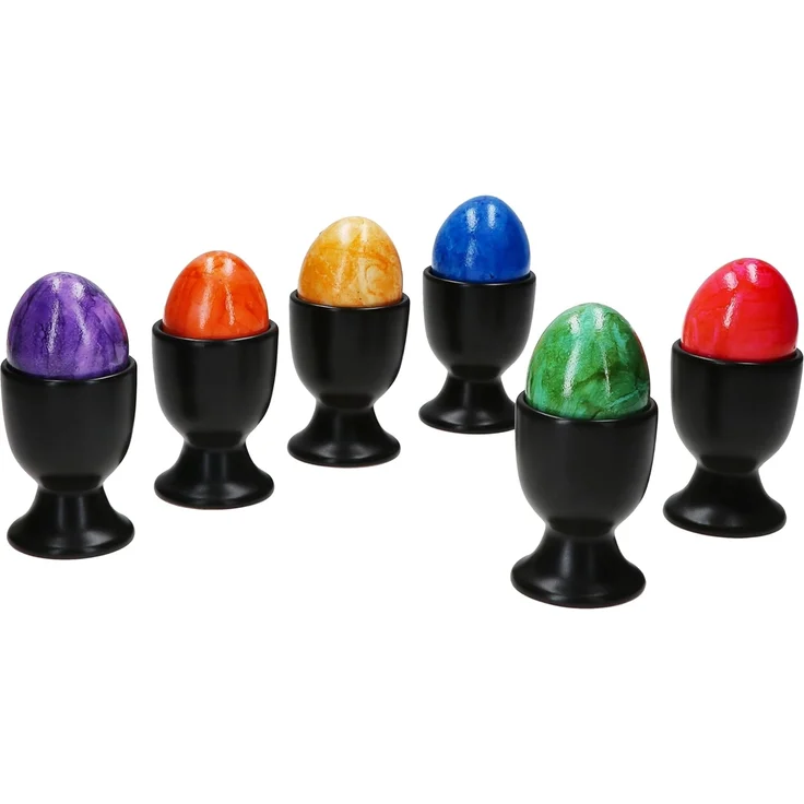 MamboCat Eierbecher 6x Panther Eierbecher schwarz Steingut für 6 Personen Frühstück – Bild 1