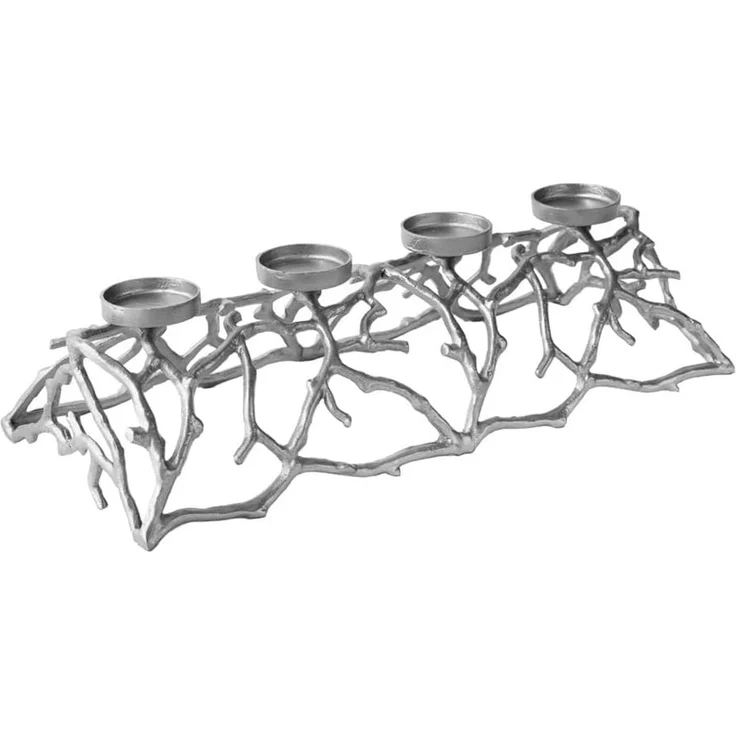 Stilvoller Kerzenständer CANDELA 60cm silber Aluminium Kerzenhalter – Bild 4