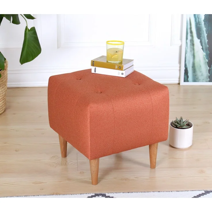 Hanah Home 'Tomp - Orange' Pouffe, Orange, 43 x 43 x 43 cm – Bild 2